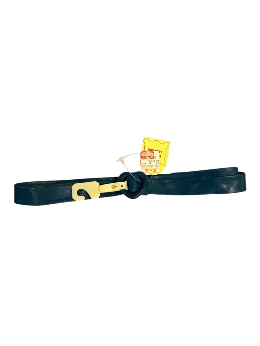 Authentic new 1984 Soft Leather Belt with Heart Buckle Suede Backing NWT